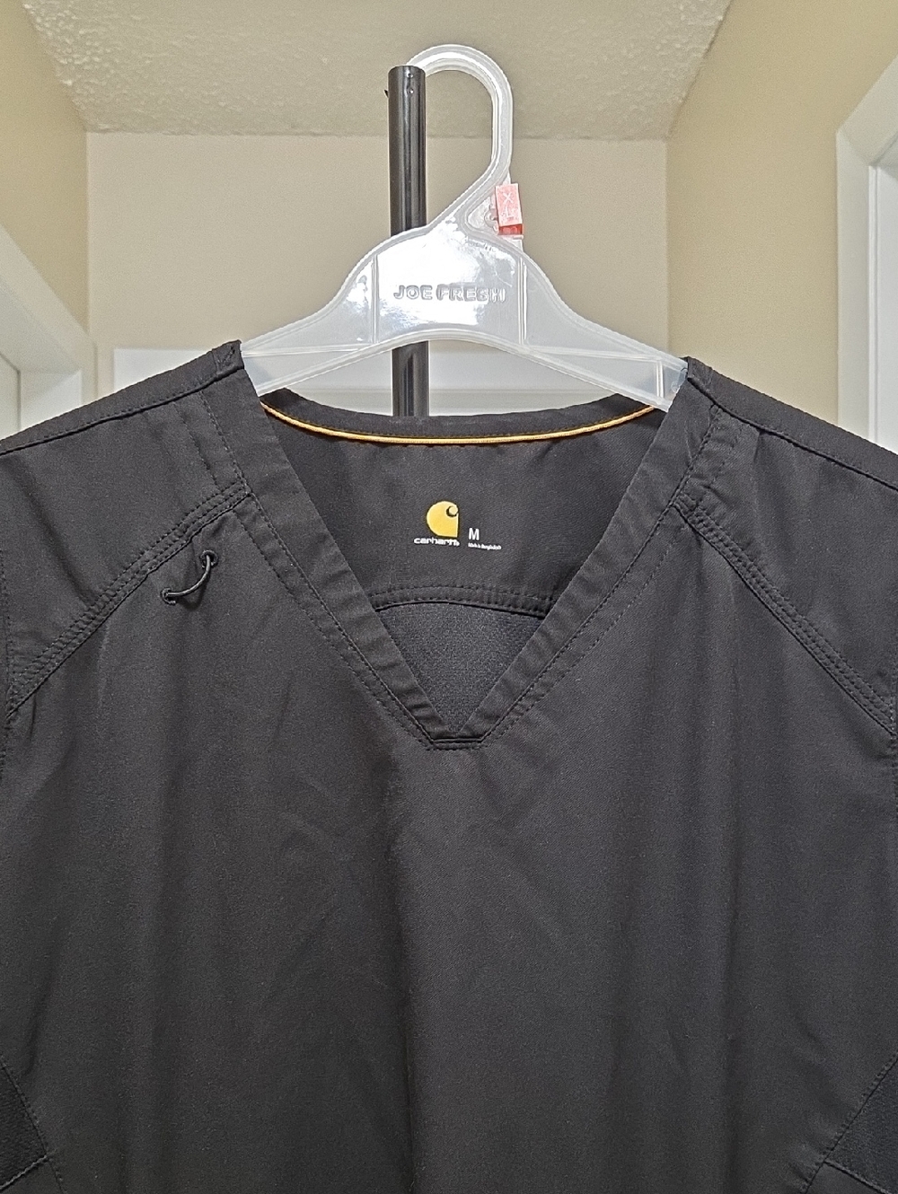 Carhartt Black V-Neck Utility Scrub Top | Workwear Core Medical Uniform Pocket - Picture 3 of 10